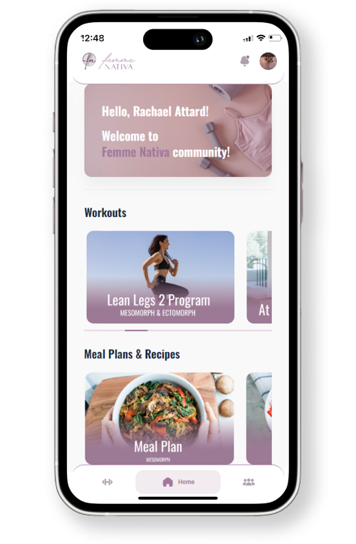femme nativa app home page